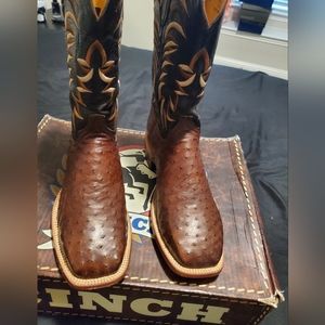 Full Quill Ostrich Boots by Cinch size 12ee